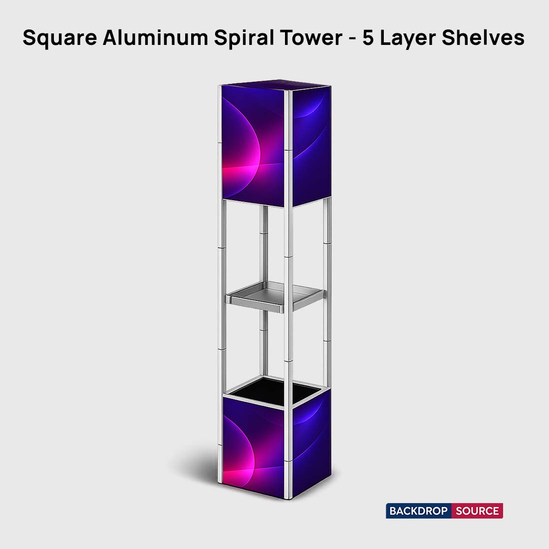Square Portable Aluminum Spiral Tower Display