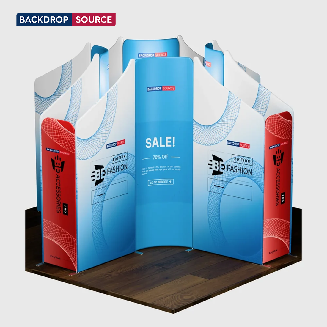 Magnetic Fabric Booth Display - Model 4 (4m x 4m)