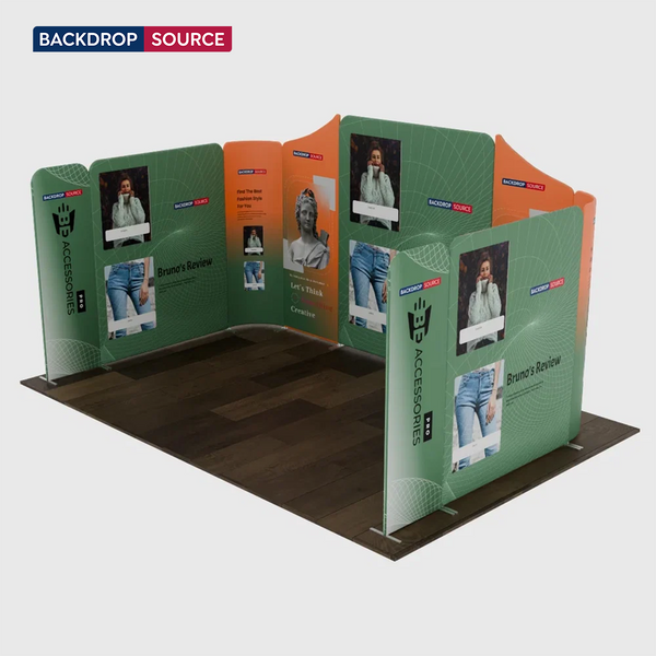 5x3m Magnetic Fabric Booth Wall with 9 Panels