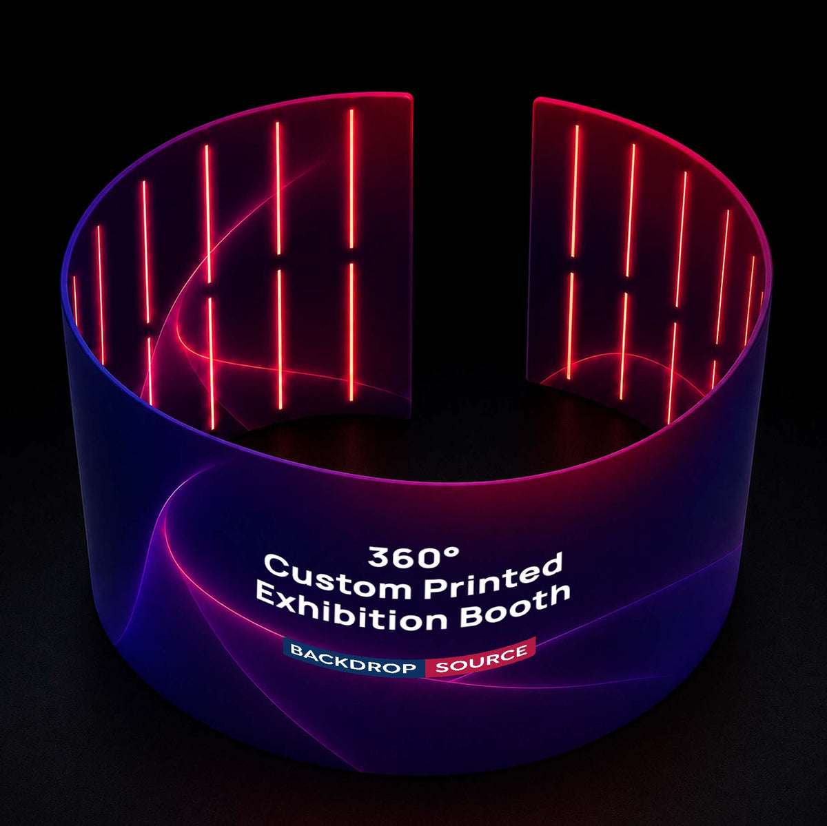 كشك معرض مطبوع مخصص 360 درجة مع أضواء LED