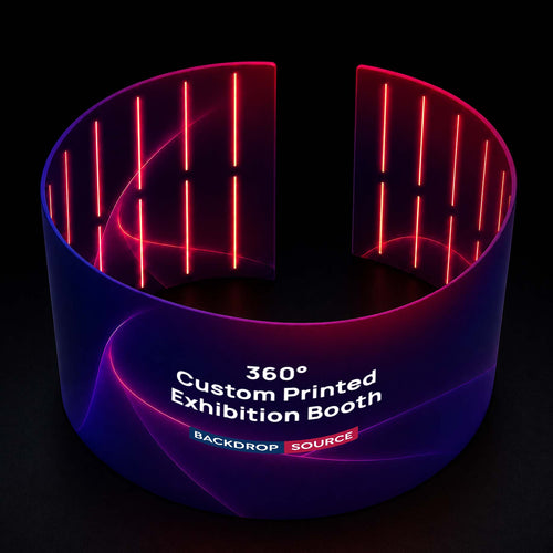 كشك معرض مطبوع مخصص 360 درجة مع أضواء LED