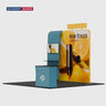 3x3m Booth Kit with Straight Wall, Waterfall TV Shelf & Counter