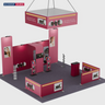 6x6m Booth Kit with Tension Walls, TV Arch & Brochure Stands
