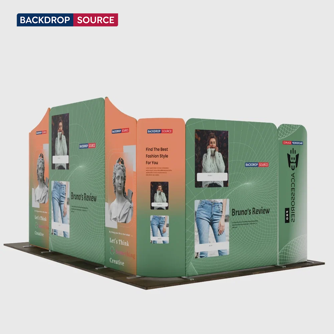 Magnetic Fabric Booth Display - Model 2 (5m x 3m)