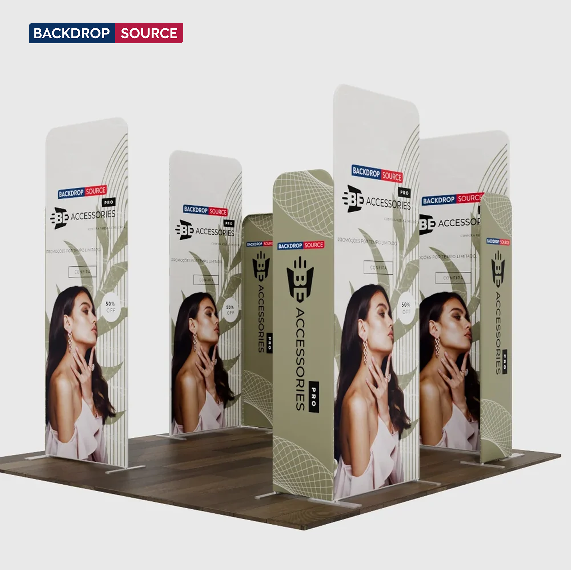 Magnetic Fabric Booth Display - Model 4 (3m x 3m)