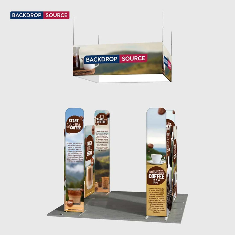 3x3m Magnetic Wall Booth Kit with 4-Sided Hanging Banner