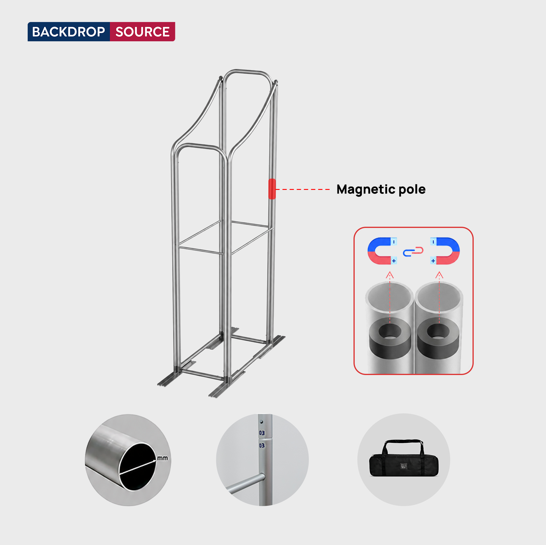 Magnetic Fabric Booth Display - Model 4 (2m x 2m)