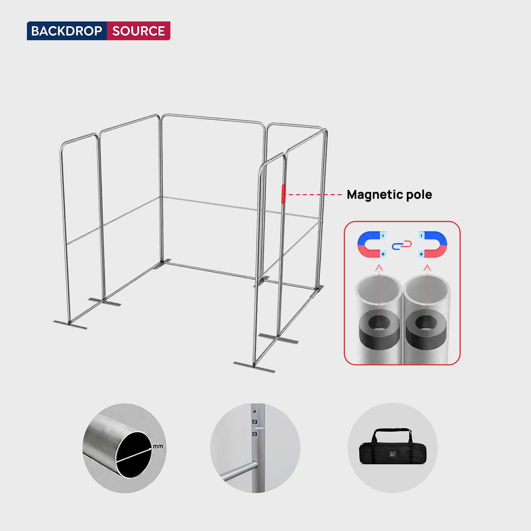 Magnetic Fabric Booth Display - Model 3 (3m x 3m)