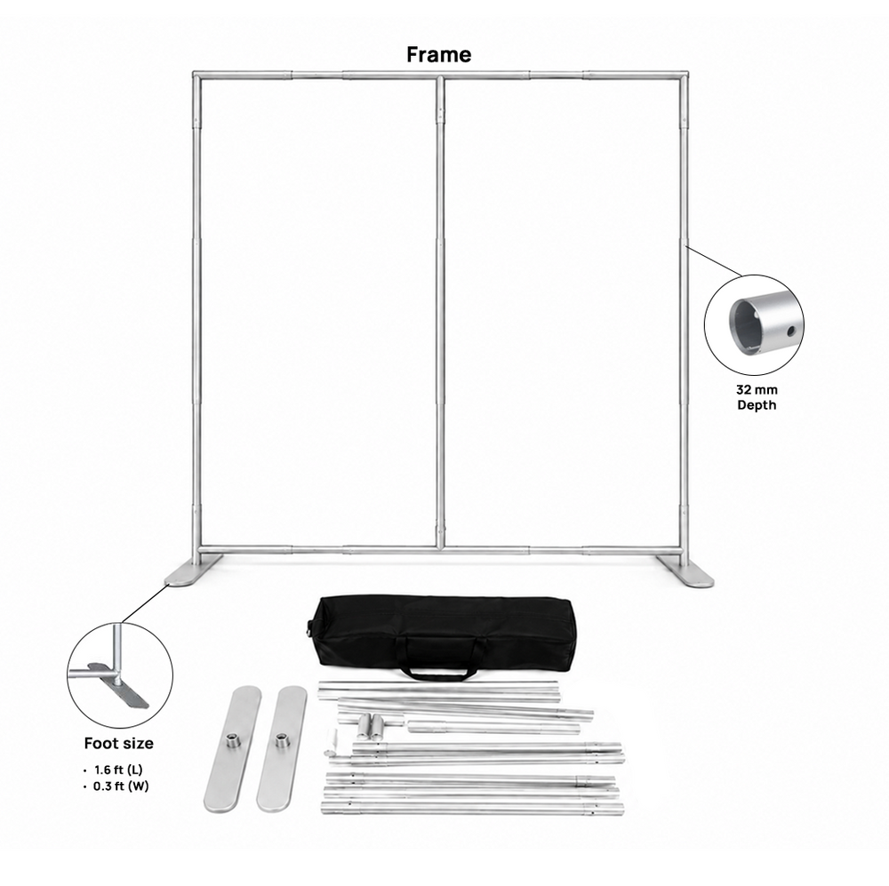 Portable Straight Media Wall – Square Corners