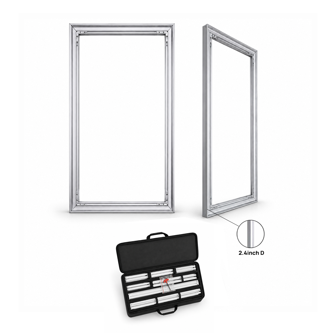 Non-Backlit Wall-Mounted SEG Fabric display - 61mm Depth