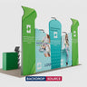 3x6m Booth Kit with Inclined Walls, 3D Shelf Stands & 2 Counters