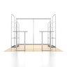 3x3m 3D Media Wall Booth Kit with Acrylic Shelves & 4 Counters