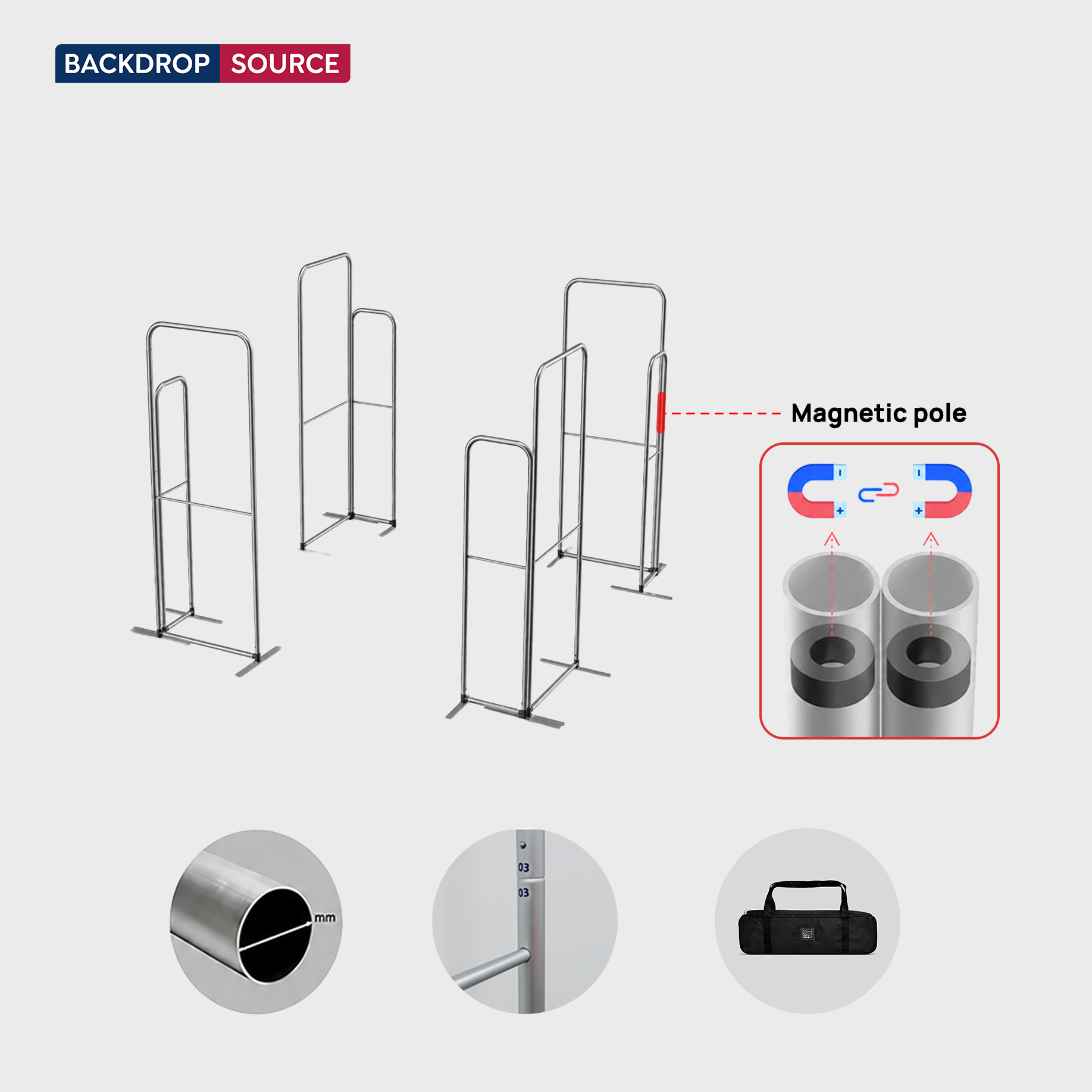 Magnetic Fabric Booth Display - Model 4 (3m x 3m)