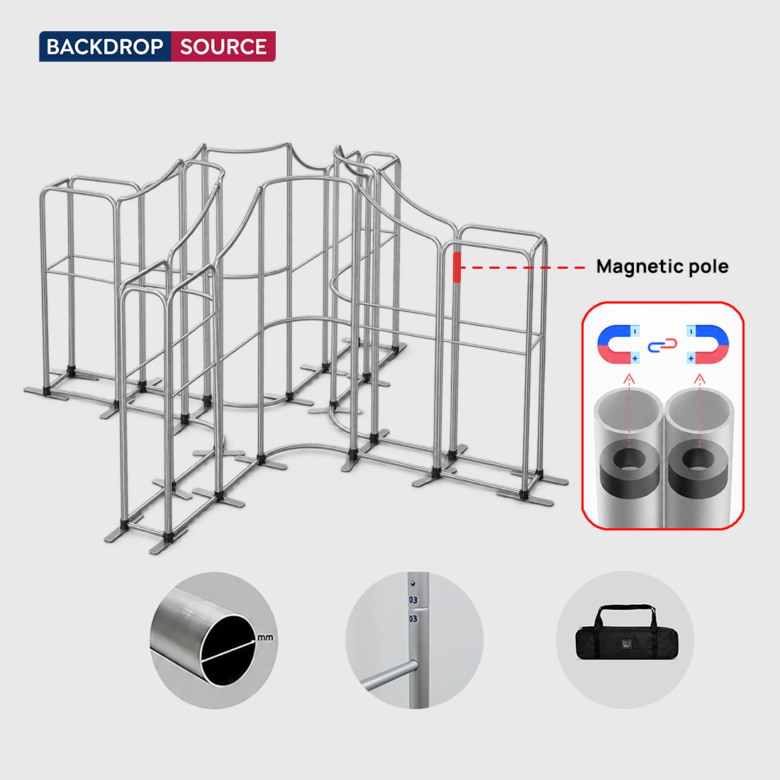 Magnetic Fabric Booth Display - Model 4 (5m x 5m)
