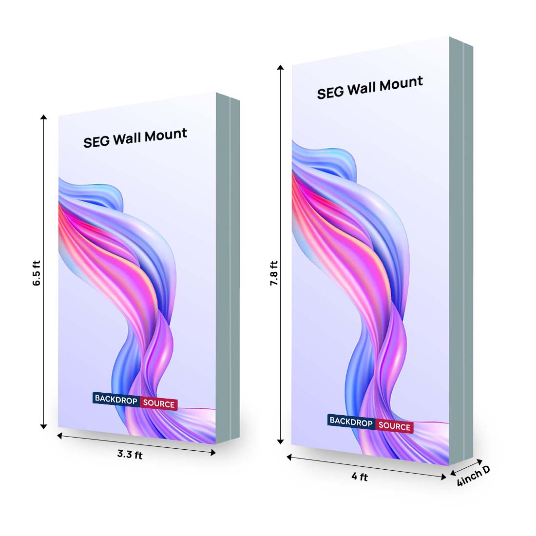Non-Backlit Wall-Mounted SEG Fabric display - 102mm Depth
