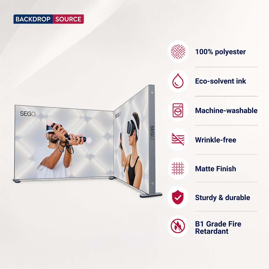 3x3m Backlit SEGO L-Shape Lightbox Wall Kit