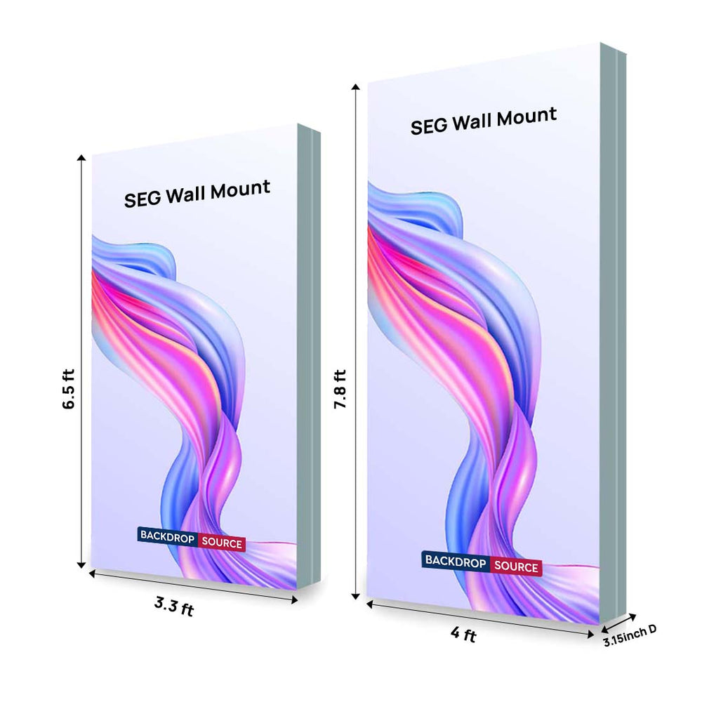 Non-Backlit Wall-Mounted SEG Fabric display - 80mm Depth