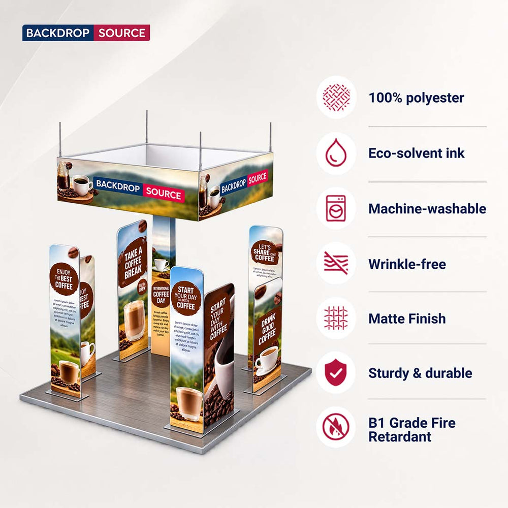 3x3m Magnetic Wall Booth Kit with 4-Sided Hanging Banner