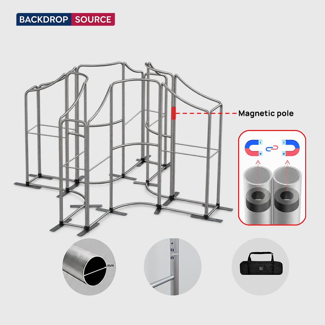 Magnetic Fabric Booth Display - Model 4 (4m x 4m)