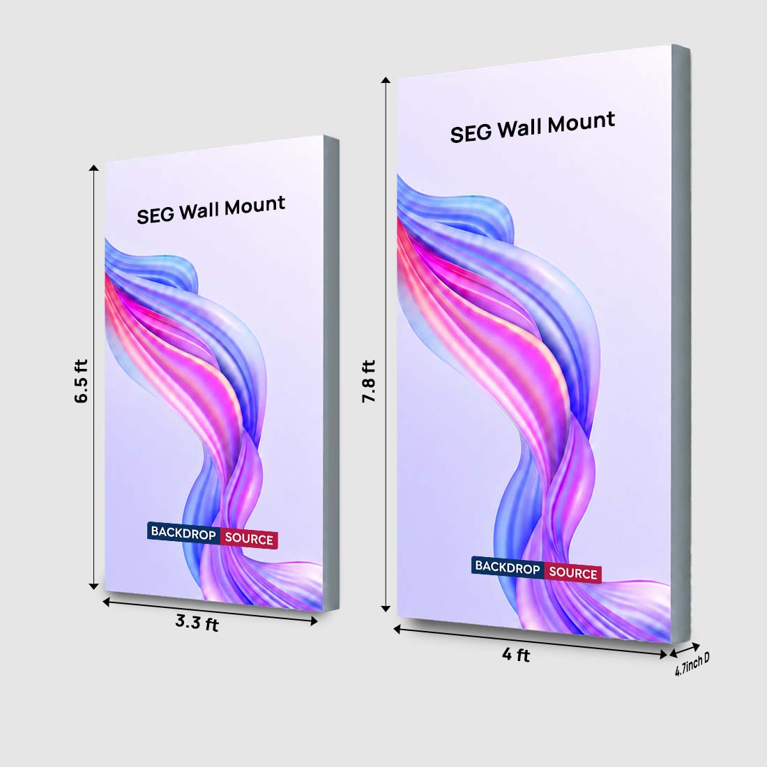 Non-Backlit Wall-Mounted SEG Fabric display - 119mm Depth