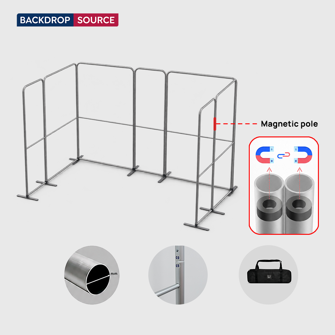 Magnetic Fabric Booth Display - Model 1 (5m x 3m)