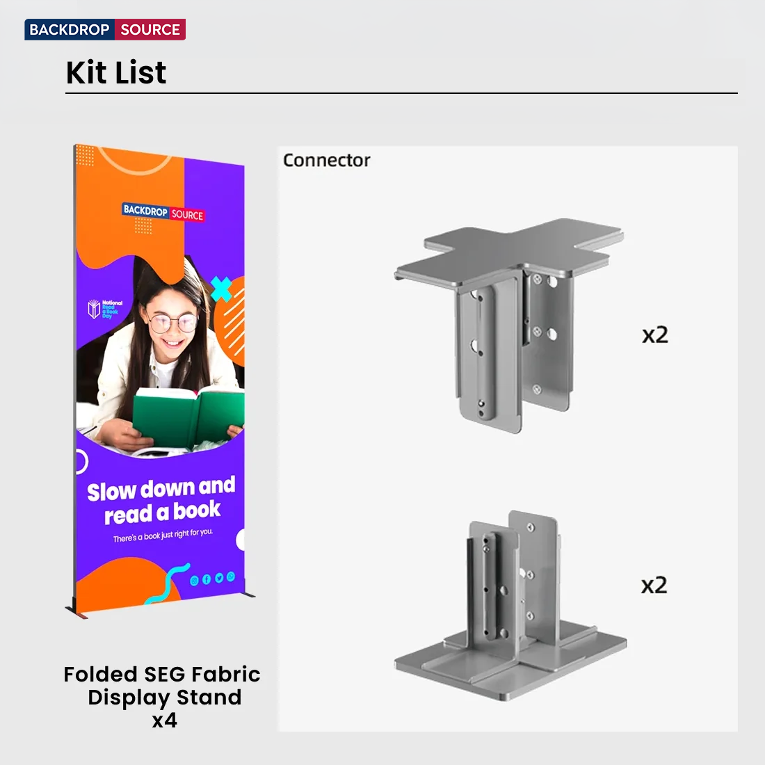Folding SEG Display Tower with 4 Panels
