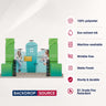 3x6m Booth Kit with Inclined Walls, 3D Shelf Stands & 2 Counters