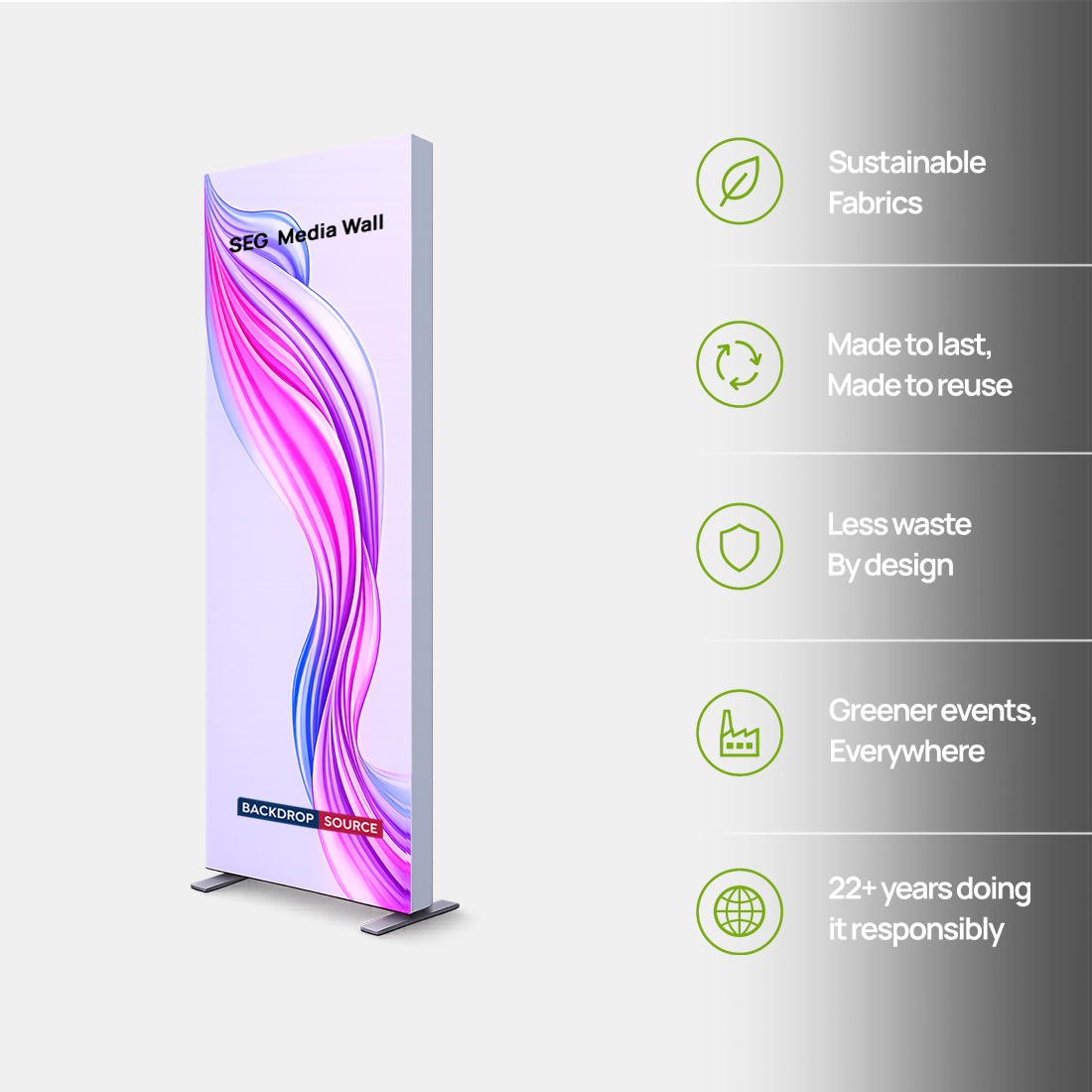 SEG Fabric Media Wall - 0.85m x 2m