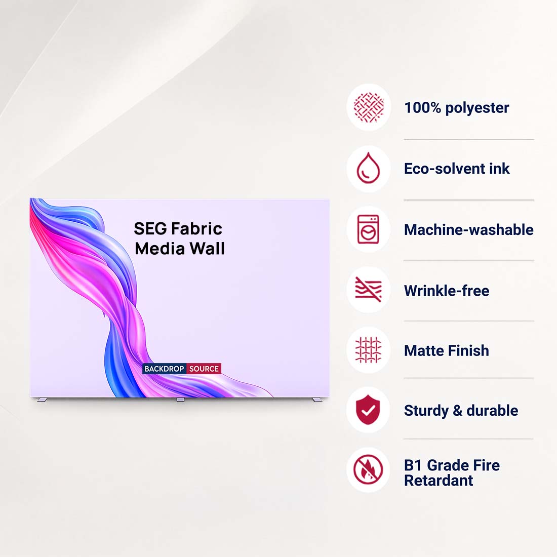 SEG Fabric Media Wall - 5m x 2.5m