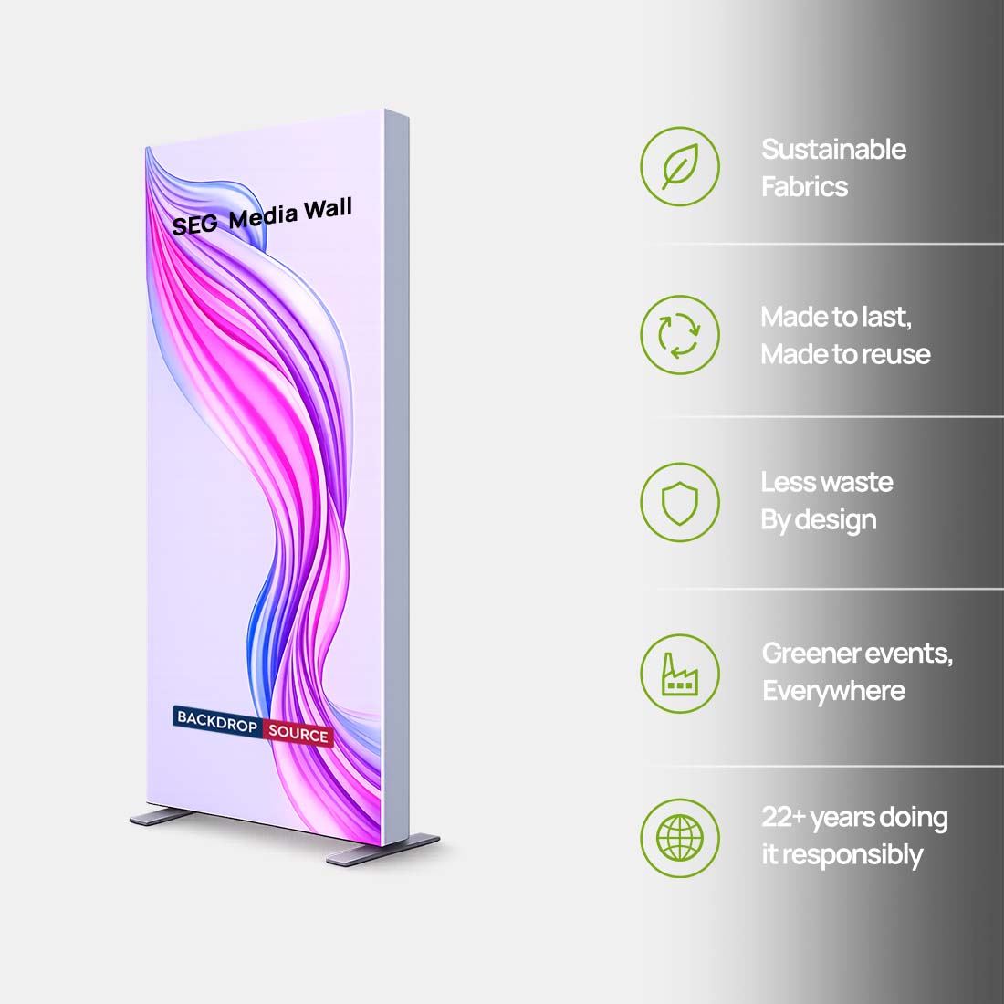 SEG Fabric Media Wall - 1m x 2m