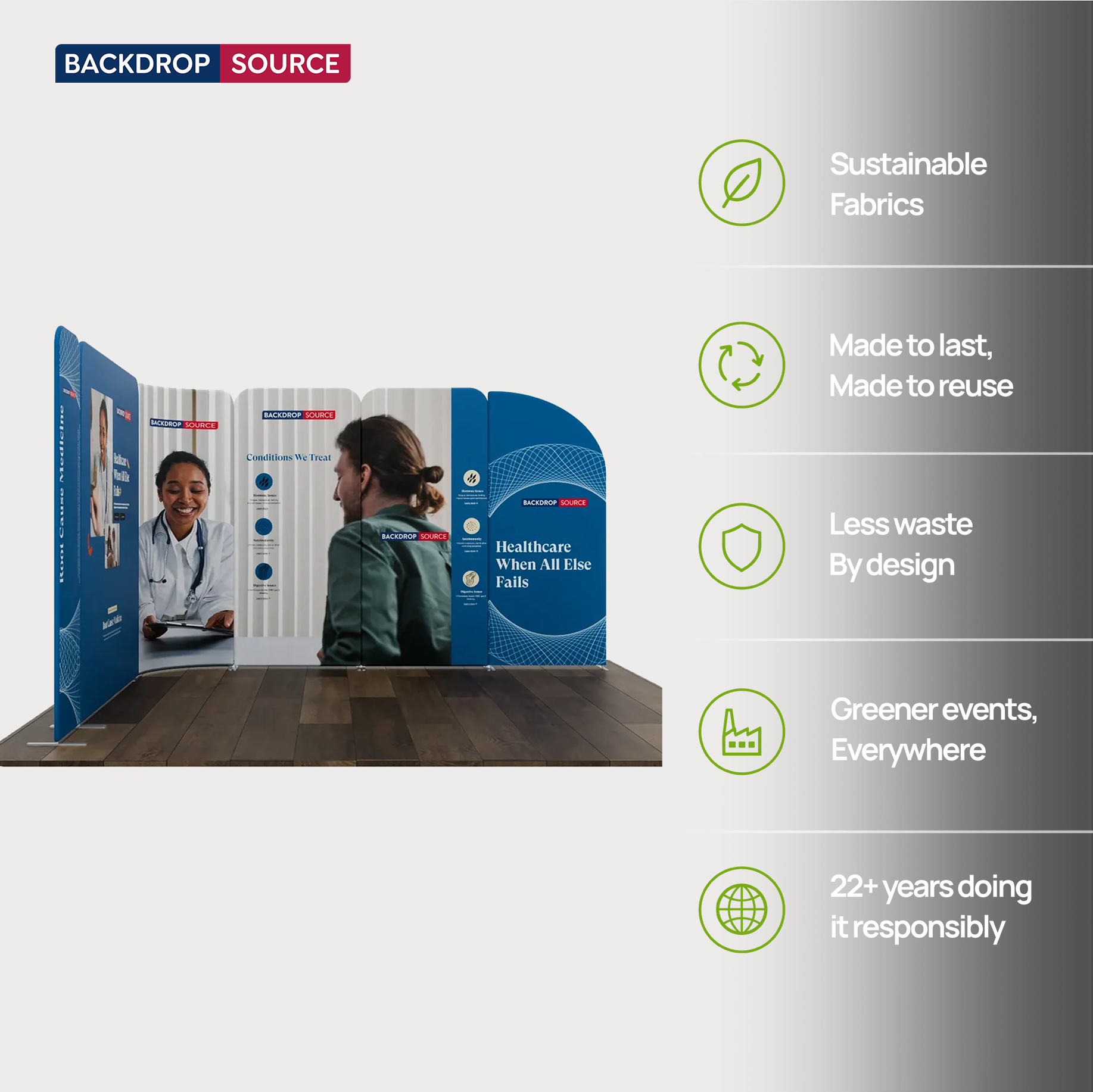 Magnetic Fabric Booth Display - Model 3 (3m x 3m)