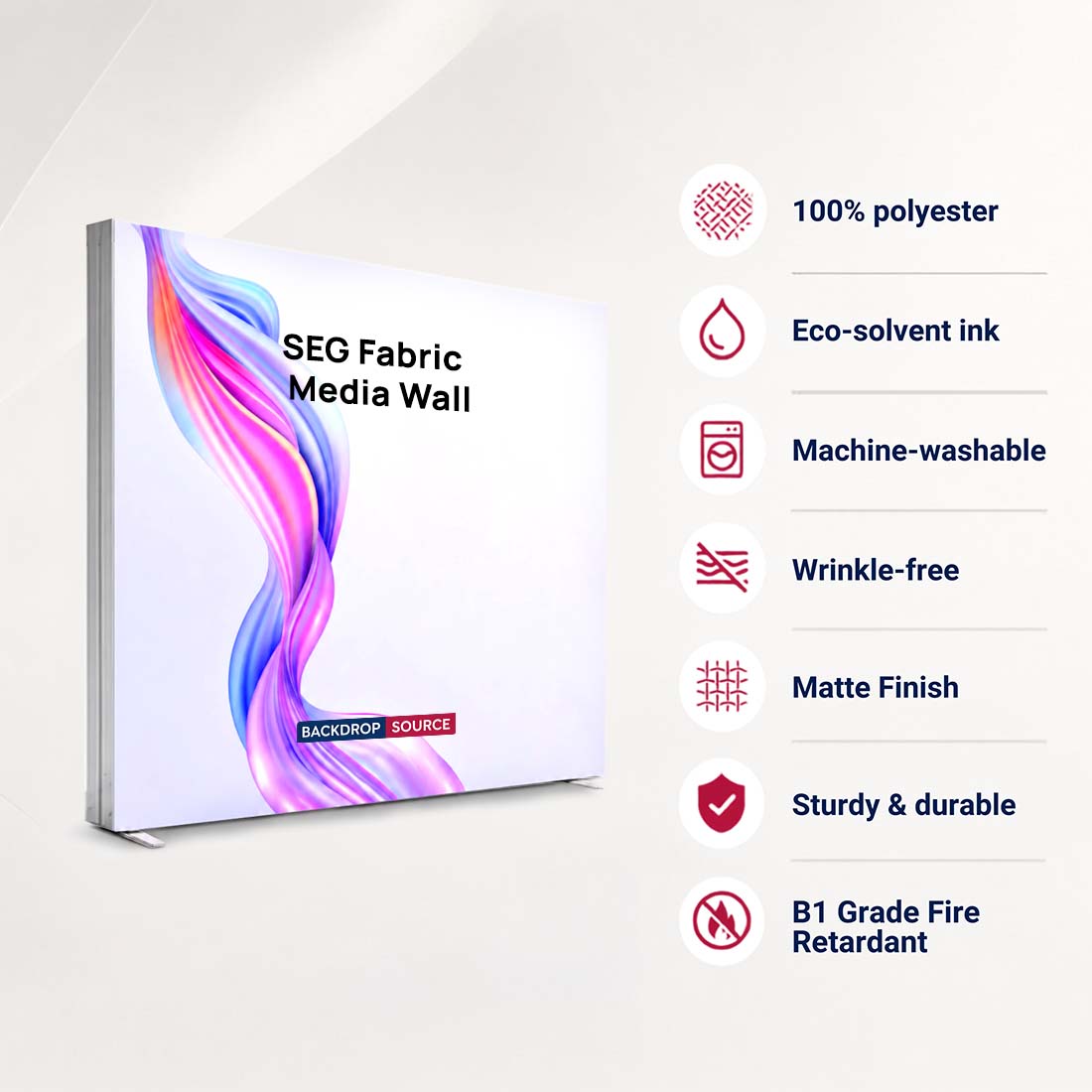 SEG Fabric Media Wall - 3m