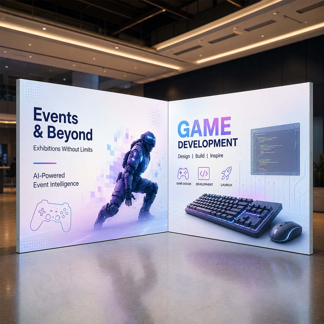 3x3m Backlit SEGO L-Shape Lightbox Wall Kit
