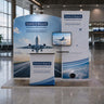 3x3m Booth Kit with Curved Wall & Sloped Arch, Counter & TV