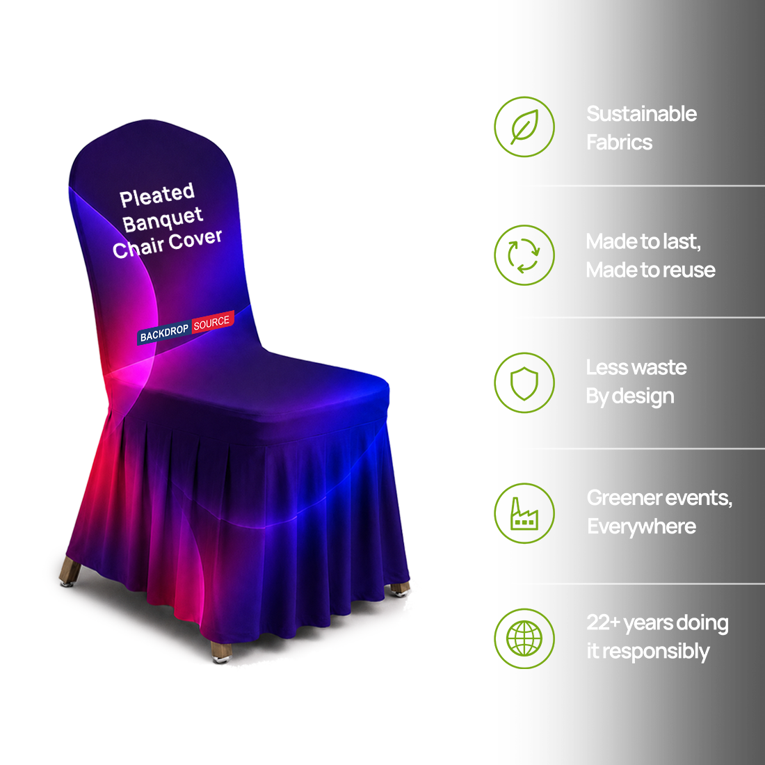 Pleated Banquet Chair Cover