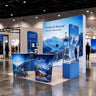 3x3m 3D Media Wall Booth Kit with Acrylic Shelves & 4 Counters