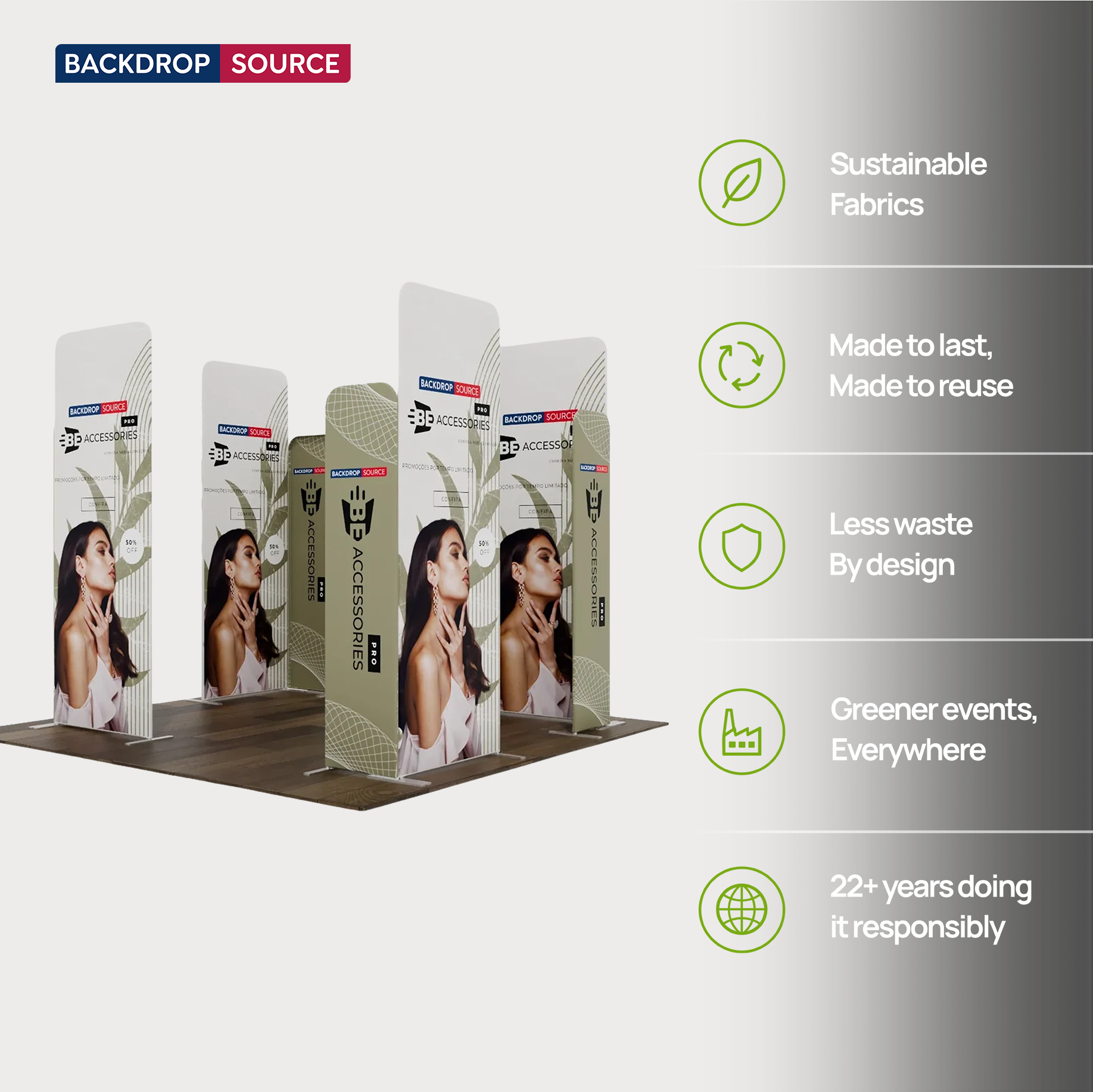 Magnetic Fabric Booth Display - Model 4 (3m x 3m)