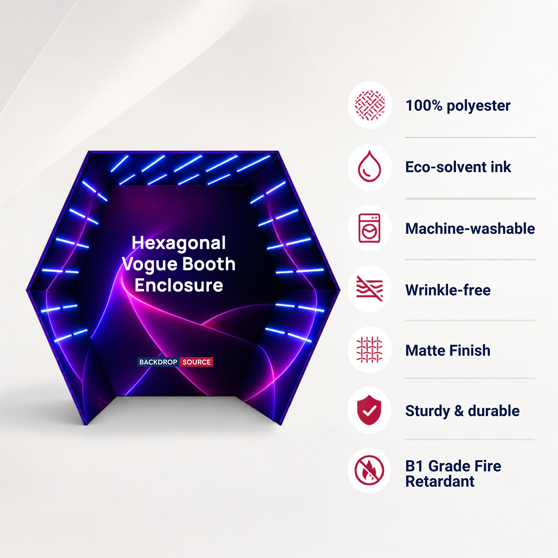 Hexagonal Vogue Booth Enclosure
