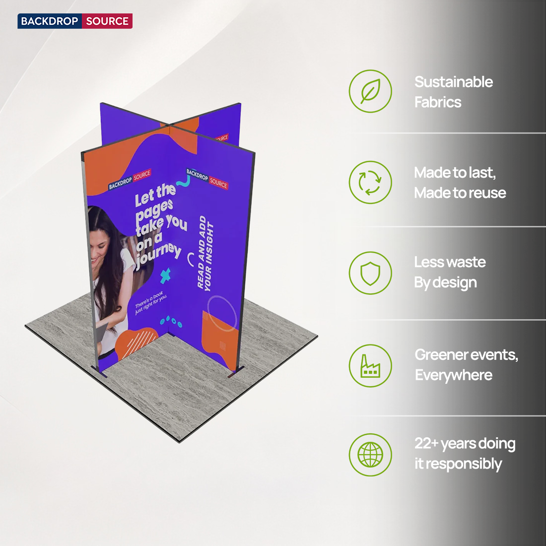 Folding SEG Display Tower with 4 Panels