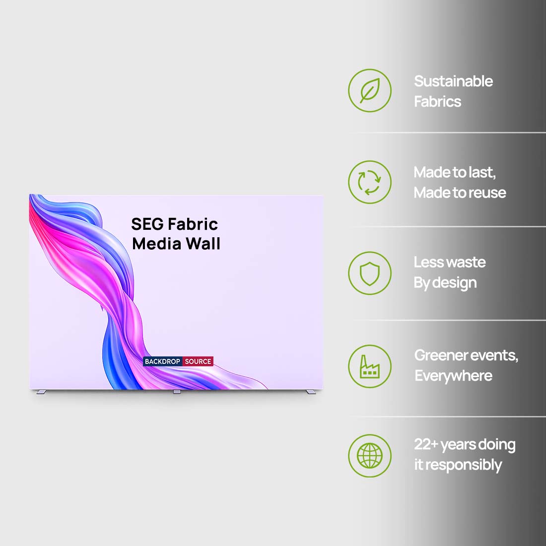 SEG Fabric Media Wall - 5m x 2.5m