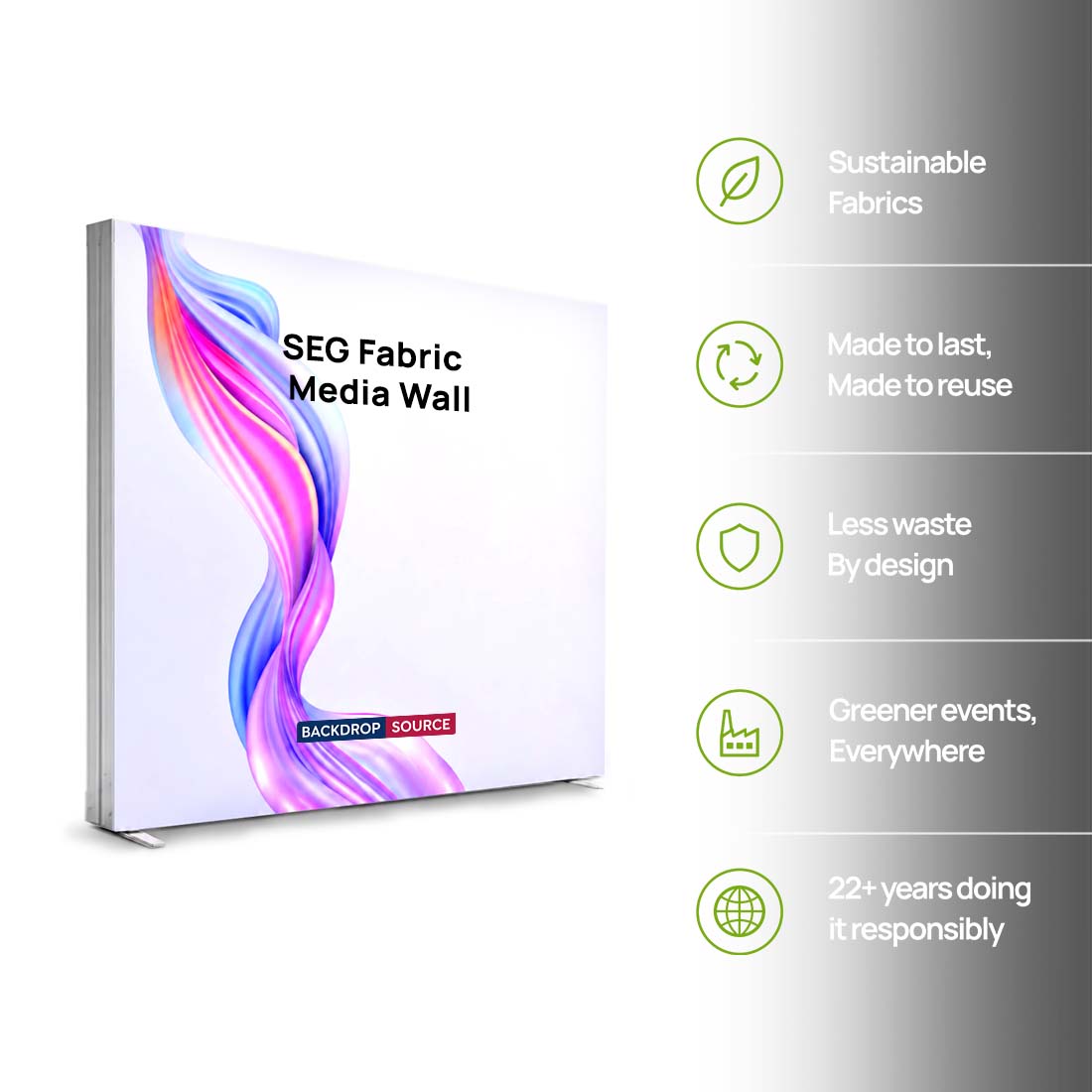 SEG Fabric Media Wall - 3m
