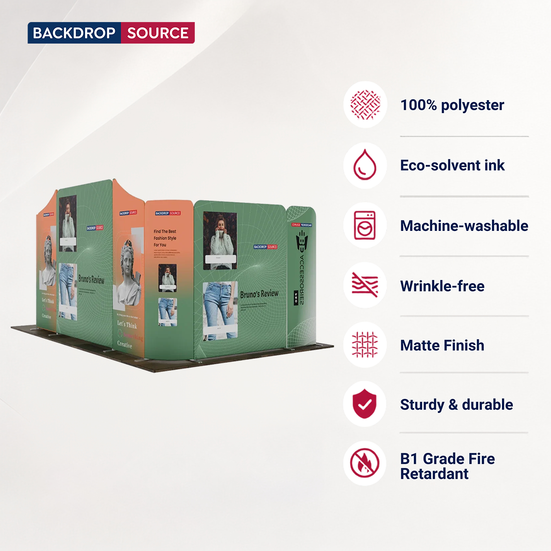 Magnetic Fabric Booth Display - Model 2 (5m x 3m)