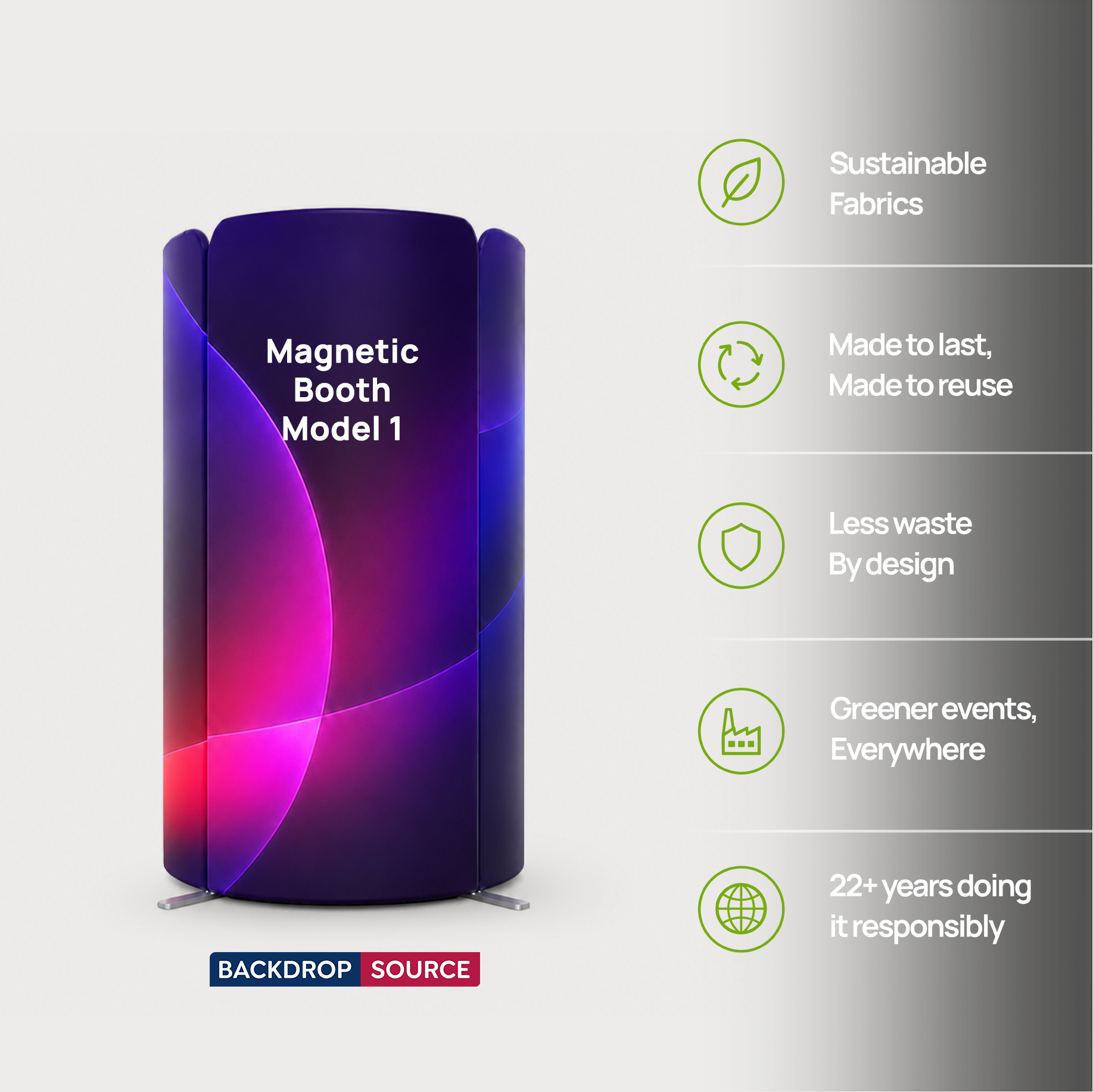 Magnetic Fabric Booth Display - Model 1 (2m x 2m)