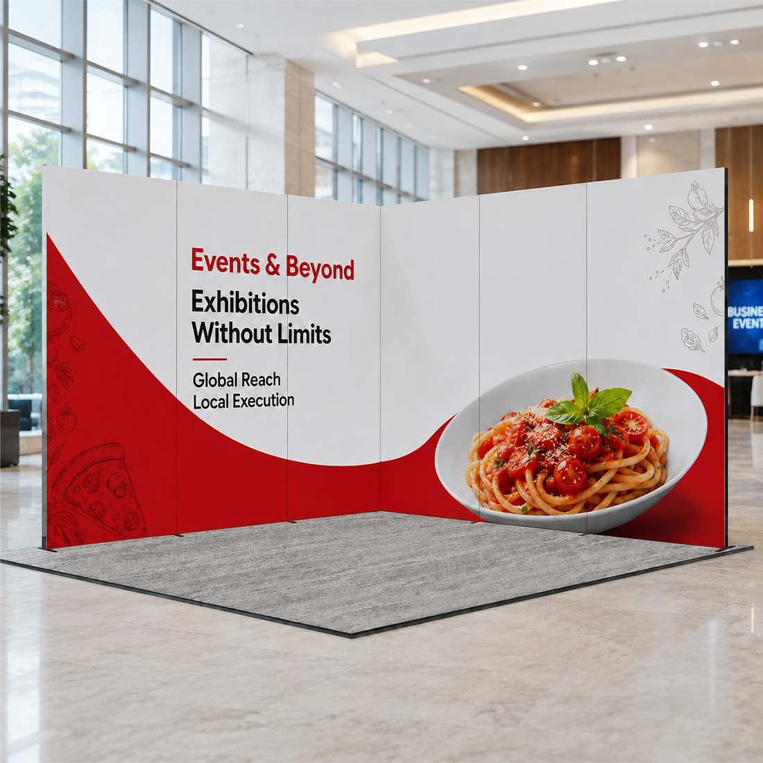 3m Folding SEG L-Shape Booth Kit with 3 Sidewall Panels