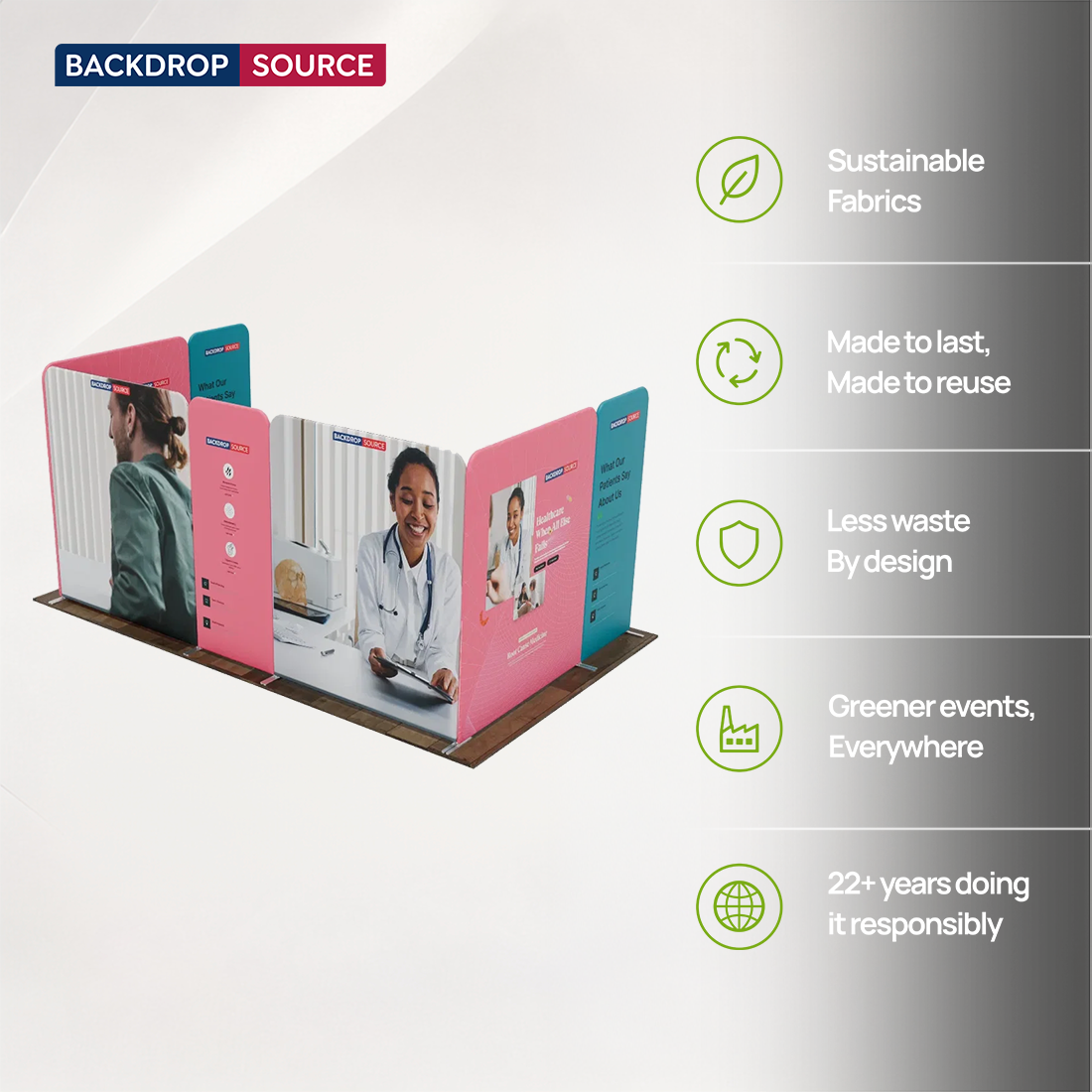 Magnetic Fabric Booth Display - Model 1 (5m x 3m)