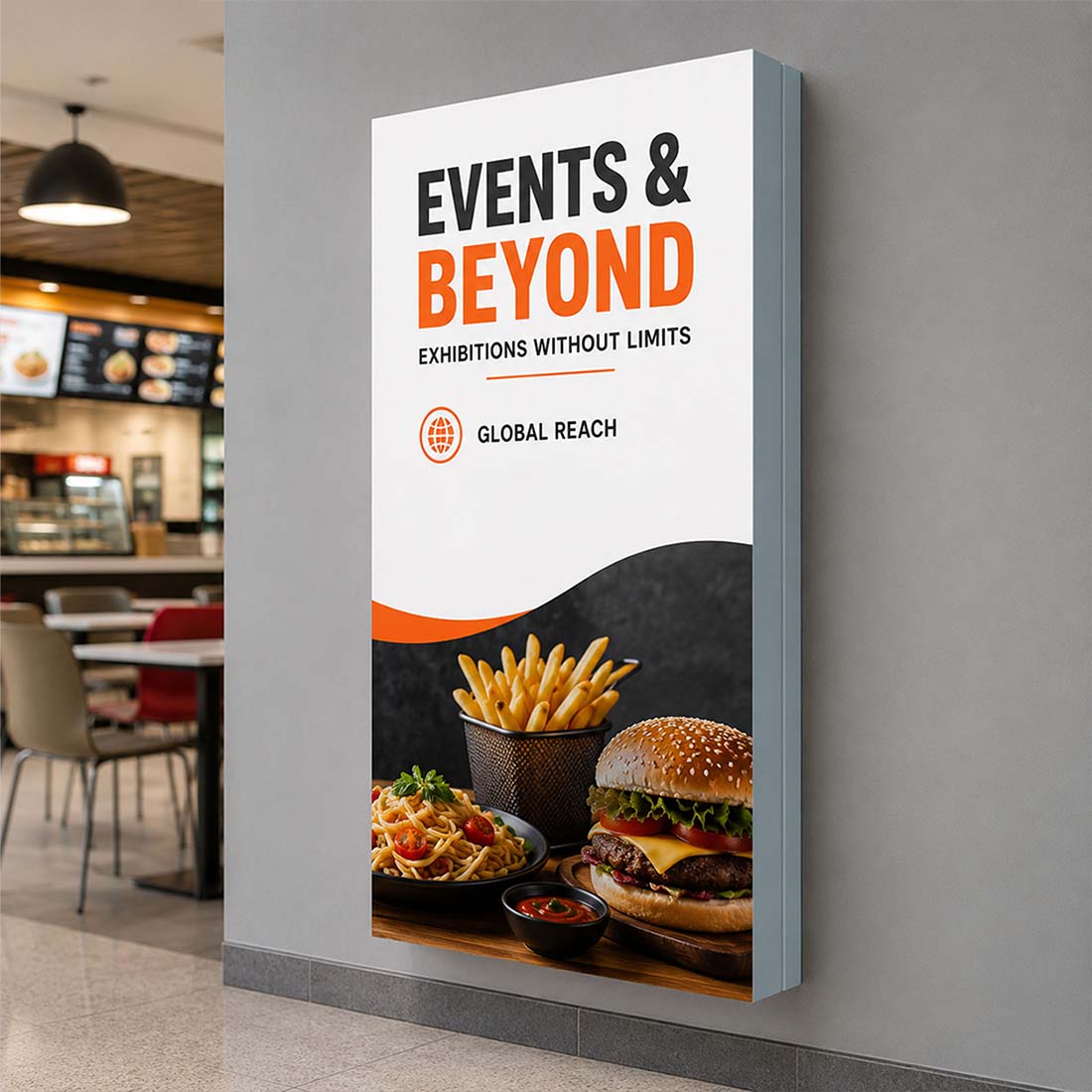 Non-Backlit Wall-Mounted SEG Fabric display - 102mm Depth