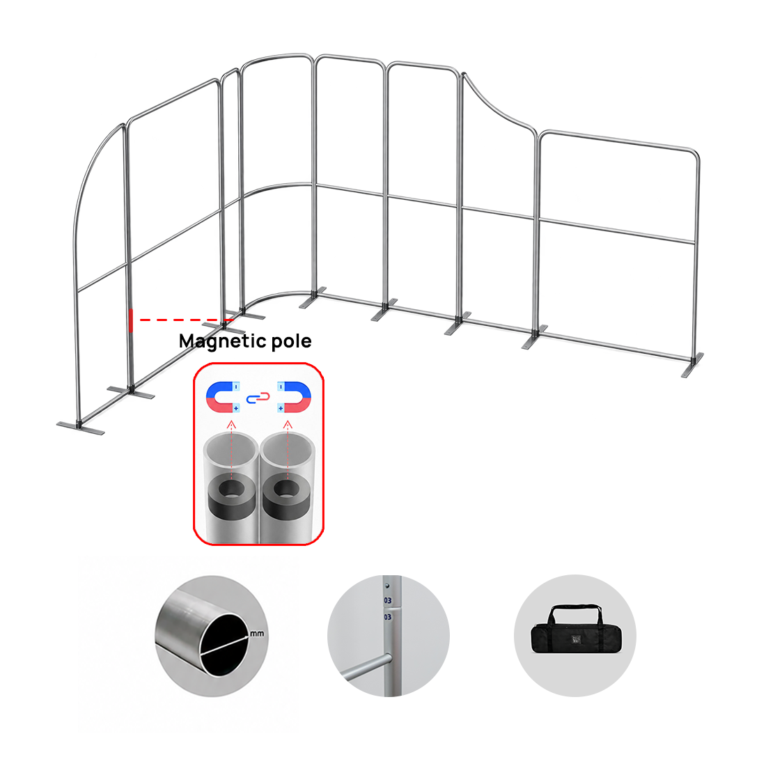 Magnetic Fabric Booth Display - Model 3 (5m x 4m)