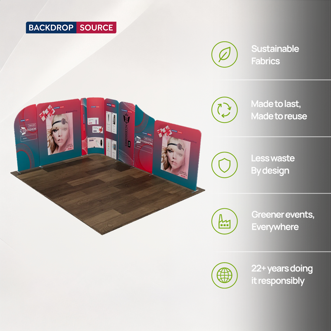 Magnetic Fabric Booth Display - Model 3 (5m x 4m)