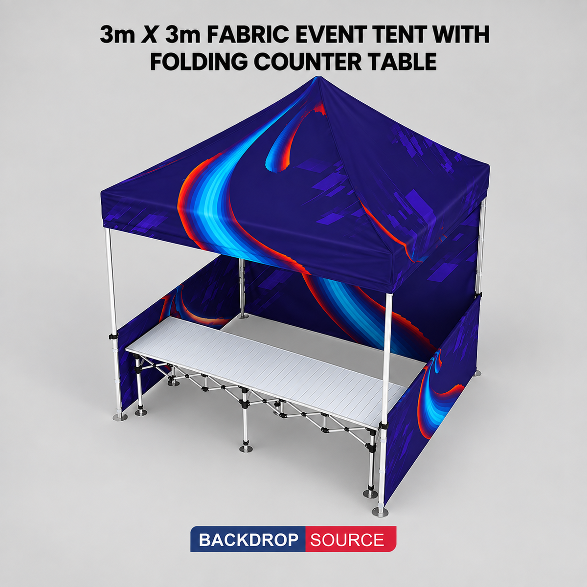 3m x 3m Custom Event Tent with Folding Counter Table