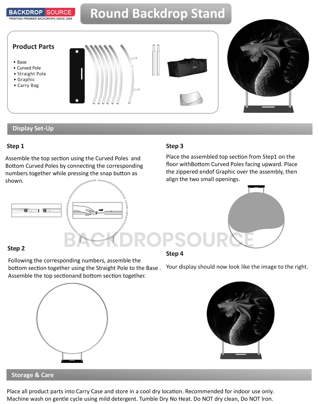 Circular Backdrop Stand ( Diameter 2007mm ) for Wedding & Birthday Parties Decorations